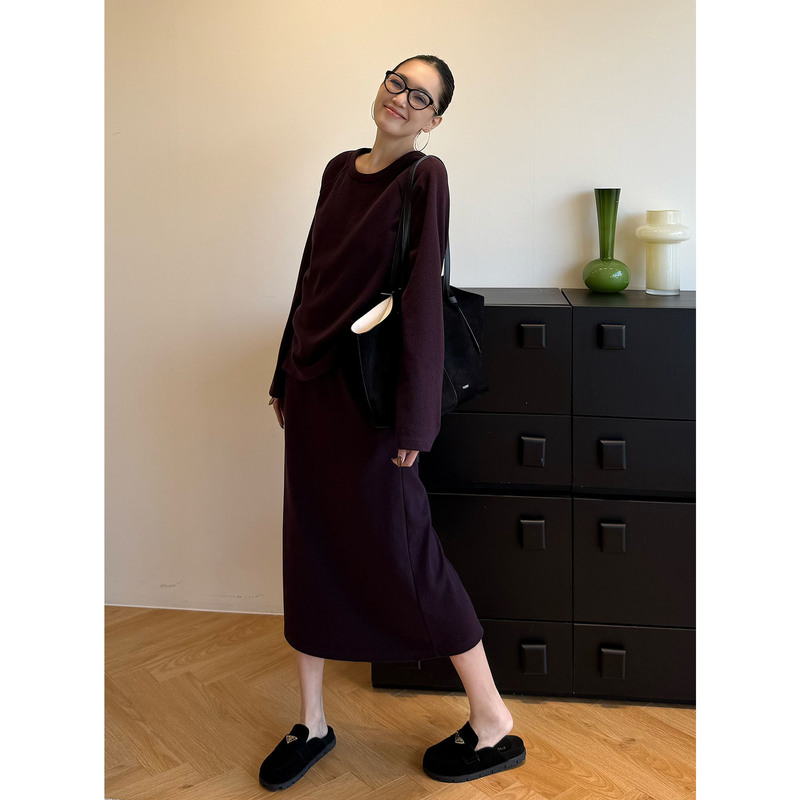 Purple Mist Set: Mulberry Silk and Merino Wool Healing Relaxation Coordinated Fashion Set for Women