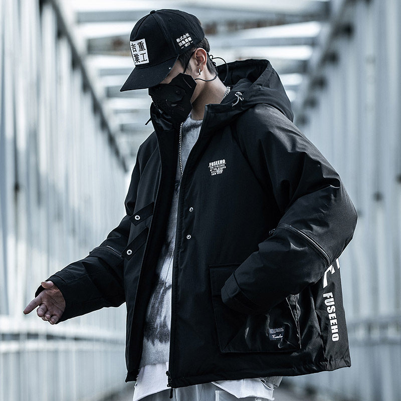 Xiaobin Guo tide functional wind cotton coat Men's tide brand thickened tooling coat multi-pocket cotton suit Arm zipper quilted jacket tide