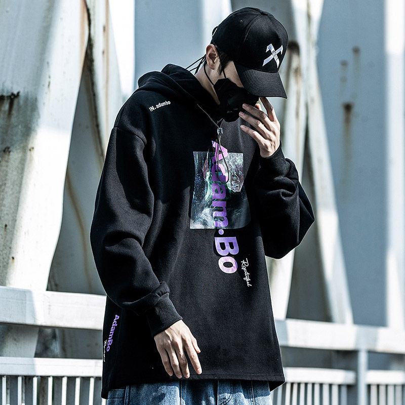 Xiaobin Guozhao hooded sweatshirt men's fashion brand loose hip-hop couple clothes Printed wild street hoodie jacket