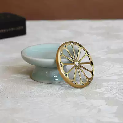 Huitong incense charcoal plate burning charcoal rack incense carbon ring Incense Road air incense tools traditional fire-proof Dragon Spring celadon plate