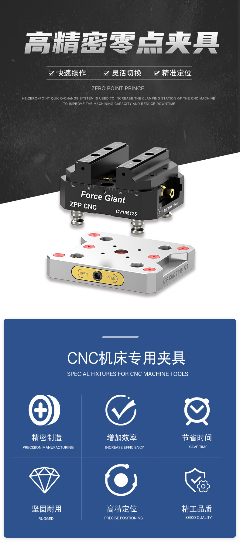 cnc加工/铣床 环球三爪卡盘200高精度自定心卡盘cnc工装夹具零点定位快换夹具