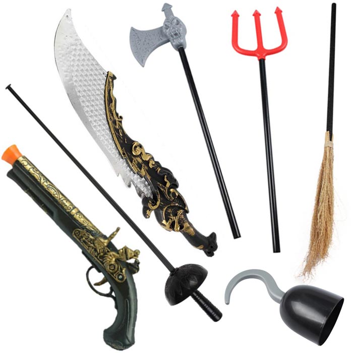 Halloween props COS weapons children's toys pirate knife gun sword hook axe fork simulation weapon Suluo sword