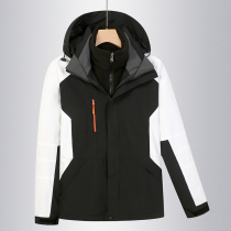 Tide brand stormtrooper mens and womens three-in-one detachable jacket outdoor autumn and winter windproof waterproof Tibet travel mountaineering suit