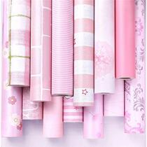 (10 m) Waterproof wallpaper self-adhesive pink wallpaper bedroom warm wall sticker girl dormitory room decoration sticker