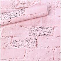 Pink wallpaper warm bedroom princess pink brick wallpaper brick wallpaper Mediterranean dormitory bedroom decoration 10 meters