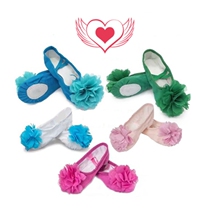 Children Dance Shoes Women Ballet Shoes Soft Bottom Performance Dancing Shoes Flowers Dance Shoes Belly Leather Dance Shoes Dance Shoes