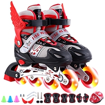 Wheel-skating skate children full set of 3-5-6-8-10-year-old beginner adjustable dry ice 4-12 boy girl