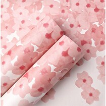 Bedroom wall decoration warm romantic pink cherry blossom self-adhesive wallpaper TV background wall sticker waist line dormitory