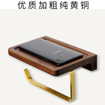 Toilet paper towel rack solid wood nail-free tissue rack Platform Paper towel rack free toilet roll paper mobile phone holder