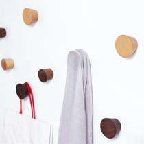 Creative coat hook wood adhesive hook wall wood coat hook hook yi mao gou free incognito adhesive hook Nordic