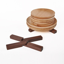 Solid Wood insulation mat walnut tableware creative X-type detachable shrink solid wood placematting pot mat
