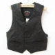 Da cổ trên cùng da bò da cừu vest nam tây đoạn ngắn áo khoác da mỏng vest hip hop giải trí áo khoác jean