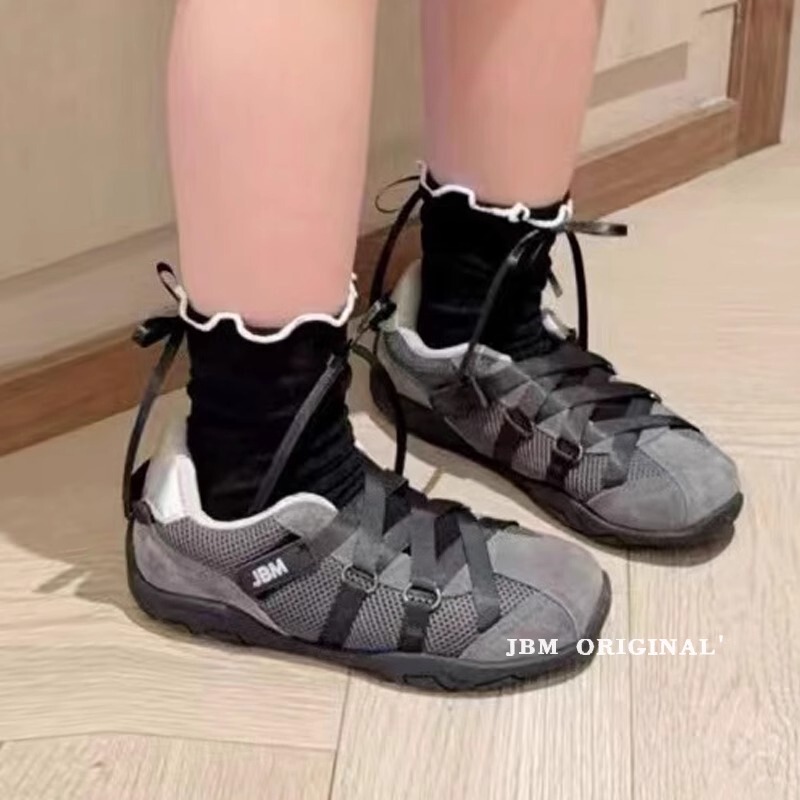 Jbm 2025 Spring/Summer New Ballet Training Shoes for Girls Mary Jane Cross-Weave Sneakers Forrest Gump Shoes Trendy
