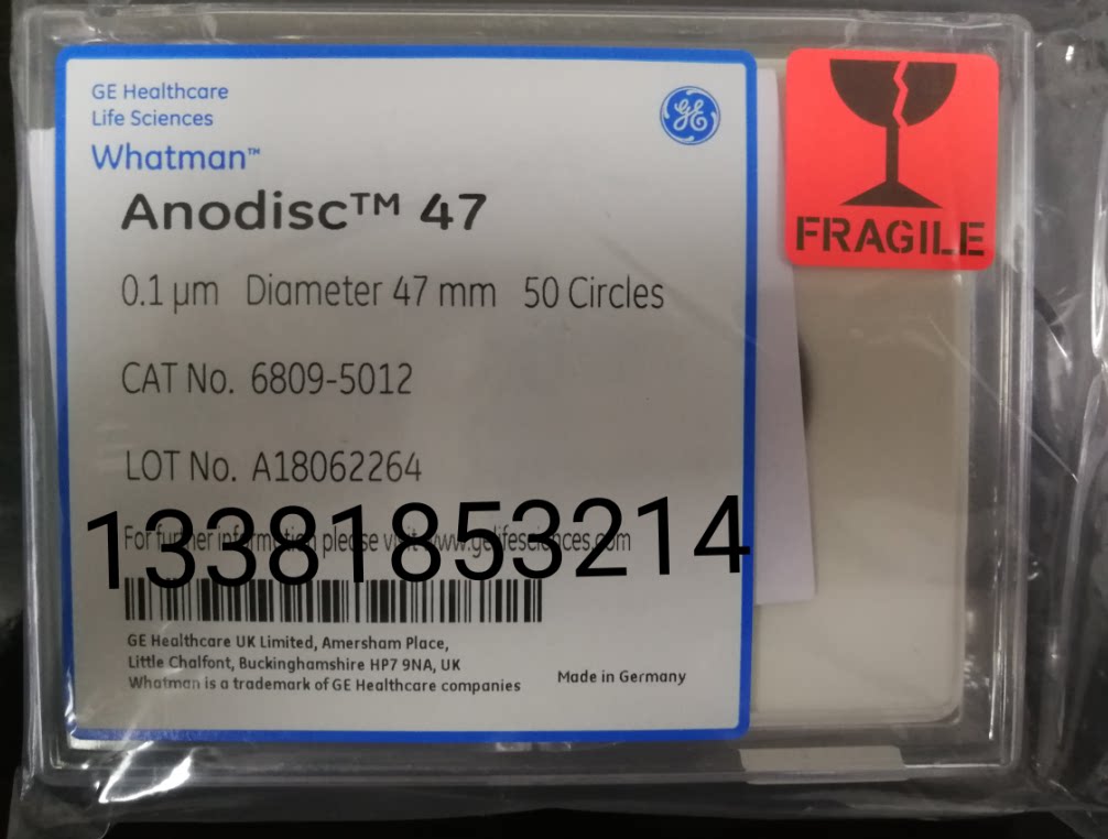 6809-5012 WHATMAN Anopore无机氧化铝AAO膜47mm 0.1um/100nm孔径