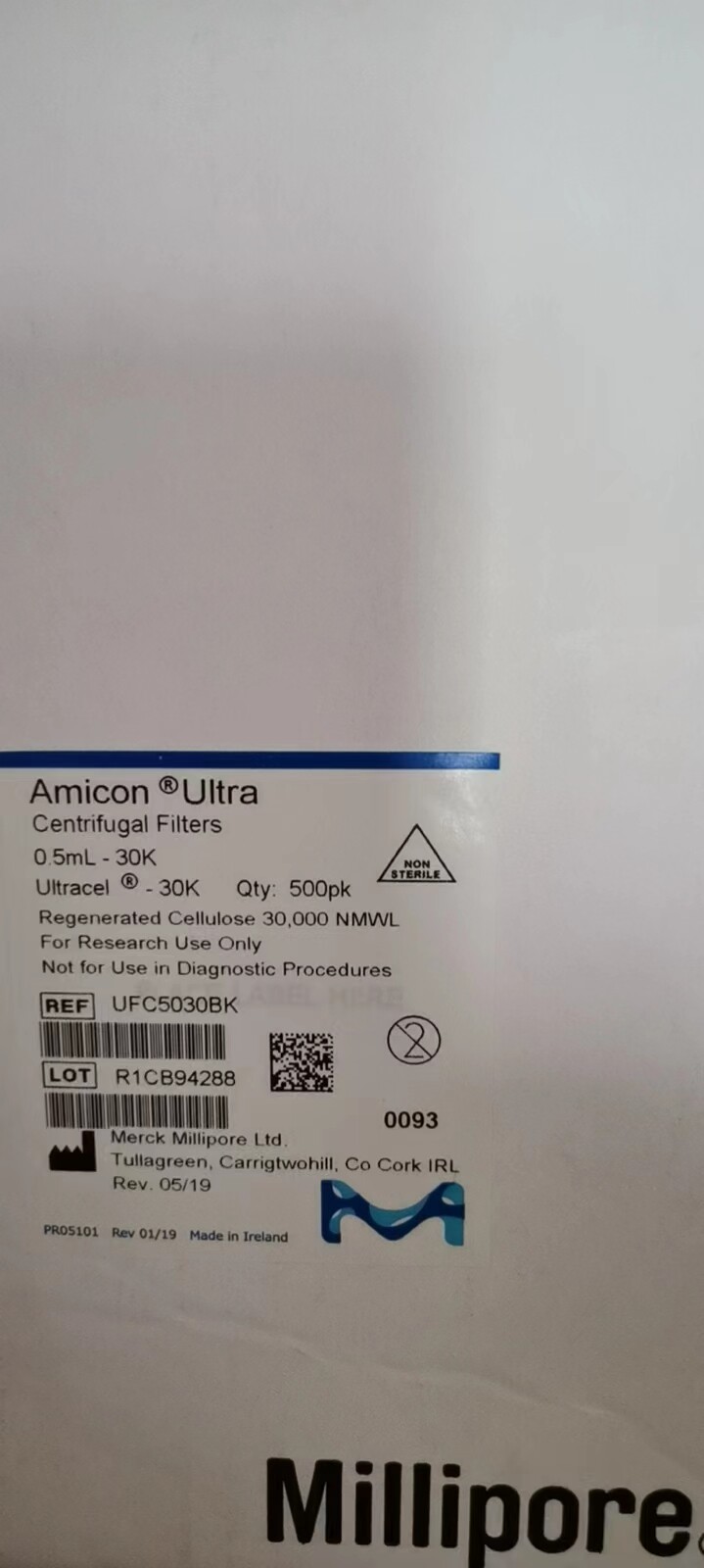 Millipore密理博0.5ml 30KD超滤离心管UFC503096/503024/5030BK