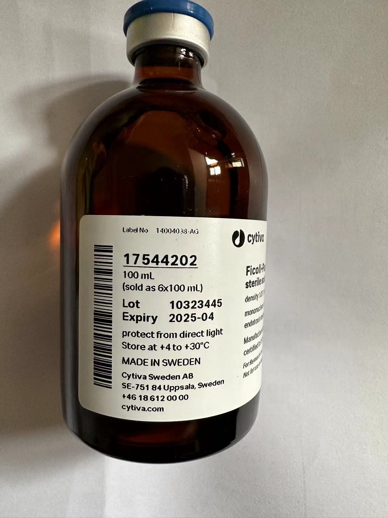 Cytiva 17544202 Ficoll-Paque PREMIUM密度梯度离心介质100ml