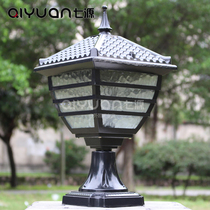 Neoclassical outdoor wall lamp post headlights Villa door post lights Retro waterproof square creative garden lamps