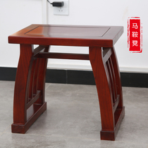 Solid Wood square stool home Chinese antique square stool log saddle stool student Elm mortise tenon and Tenon stool simple book table stool