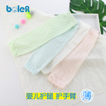 Baby socks summer thin mesh breathable cotton solid color baby knee socks air conditioning room arm arm arm arm sleeve