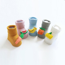 Baby Socks Spring Autumn Non-slip Floor Socks 100% Cotton 3D Fruit Cute Toddler Socks Unisex Baby Socks