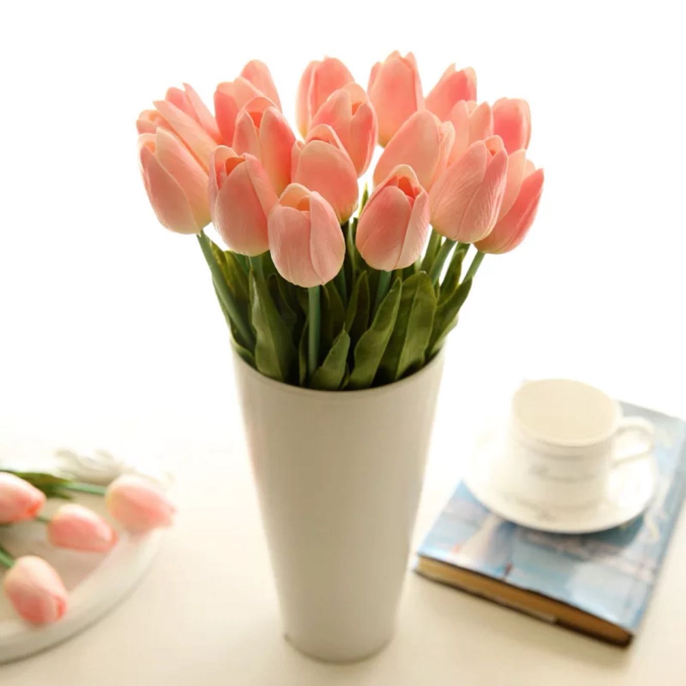 PU mini tulip cross-border selling wholesale simulation with foreign trade silk flowers exported wedding home fake flowers
