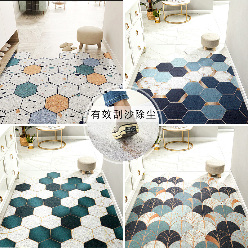Silk Ring Mat Ground Mat Can Cut Home Rubbing Footbed Entrance Door Dusting Stepped Foot Mat Door Cushion Into Door Anti Slip Mat