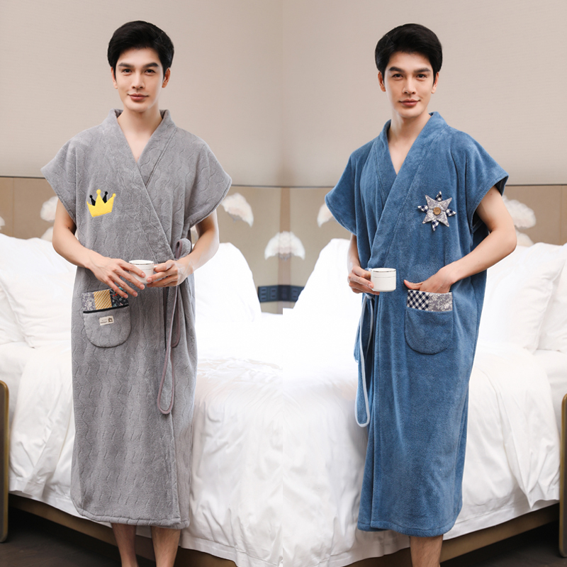 Men's Bath Towel Robe for Adults, 2025 New Model, More Absorbent Than Cotton, Quick-Drying, Can Be Worn for Swimming, Can Be Wrapped Around, High-End for Home Use Men's Bath Towel Robe for Adults, 2025 New Model, More Absorbent Than Cotton, Quick-Drying, Can Be Worn for Swimming, Can Be Wrapped Around, High-End for Home Use