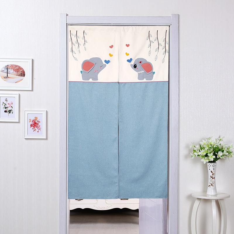 Door curtain Home Free of perforated curtain Toilet Cloth Curtain Half Curtain Partition Window Decorated Kitchen Hanging Curtain Short Door Curtain 2021 New