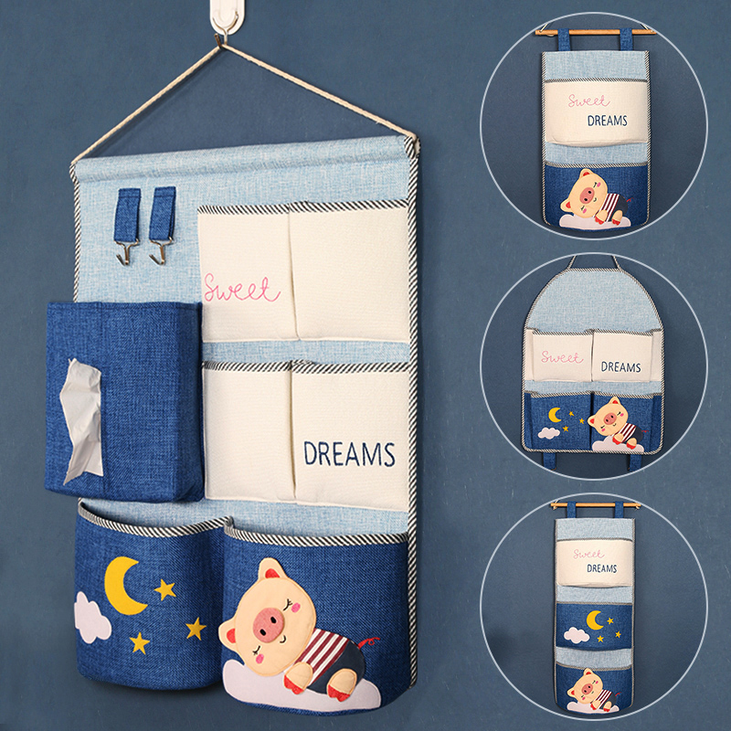 Hanging wall cashier bag hanging bag wall hanging cloth art door rear wall containing hanging bag large capacity headboard mobile phone wall-mounted pocket