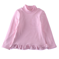 Naughty Egg Girl Winter 100 lap four color plus suede thickened undershirt child pure color T-shirt Korean version childless