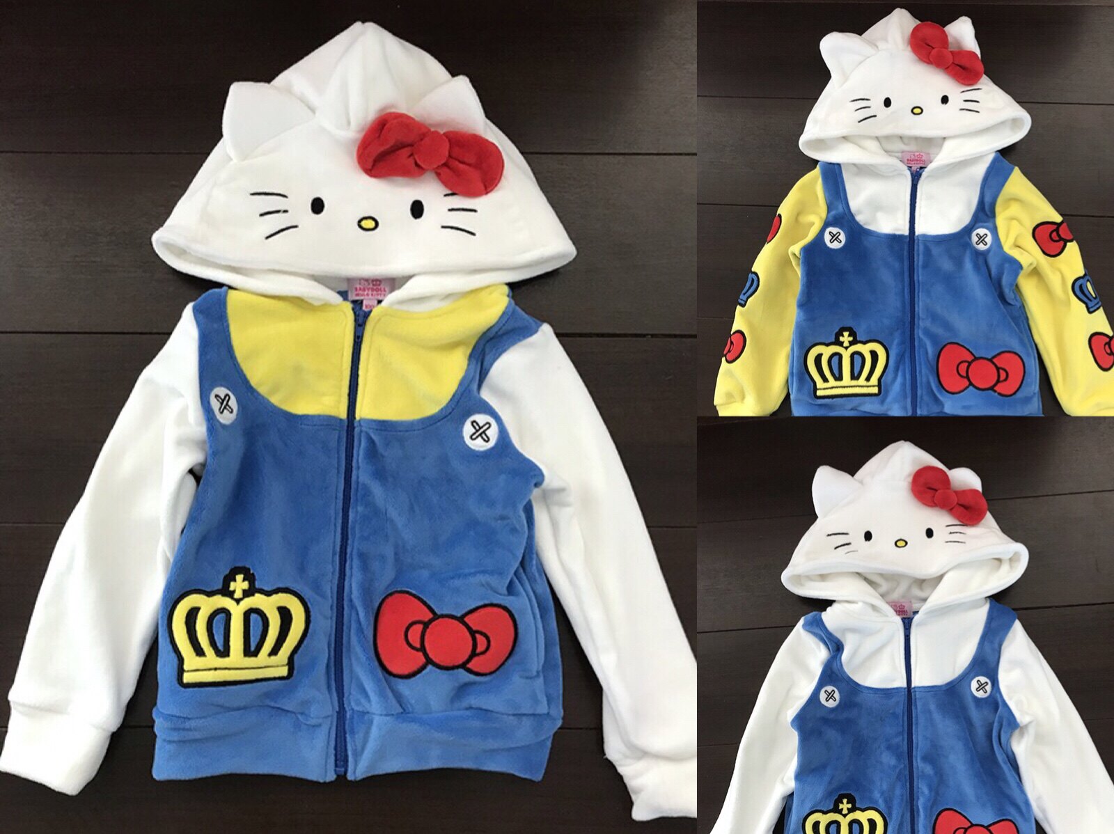 Export to Japan autumn and winter new baby warm kitty thick velvet girls jacket zipper shirt