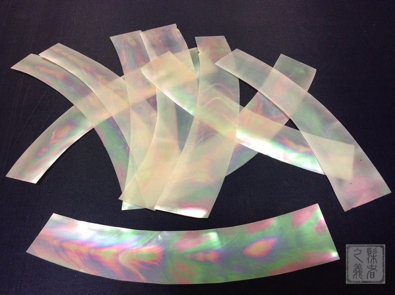 Japanese Snail Platinum Sheet (Luminous Bay) Extremely Thin snail Inlaid Cut Lacquer Art Lacquer material