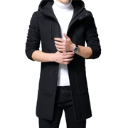 Áo khoác len mùa đông nam dài phiên bản Hàn Quốc của áo len mỏng đẹp trai trùm đầu áo len dày áo khoác nam dày