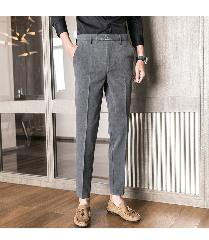 Mùa xuân 2020 quần tây nam slim fit quần chính thức Anh phiên bản Hàn Quốc của quần âu thẳng giản dị hoang dã - Quần