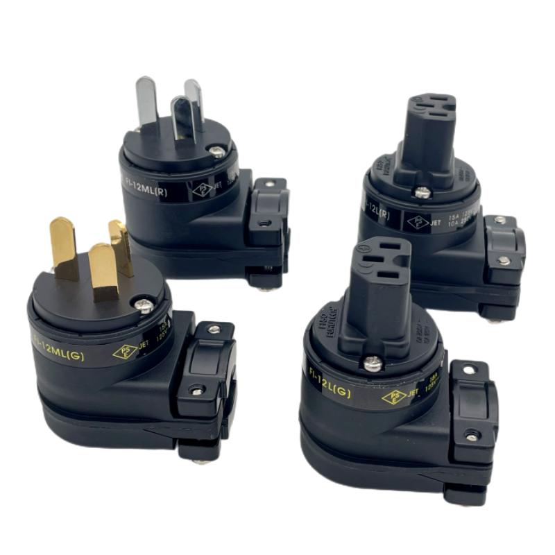 Furukawa Gold-Plated National Standard Connector L-Shaped 90-Degree Elbow Rotatable Hifi Audiophile Power Cord Plug End