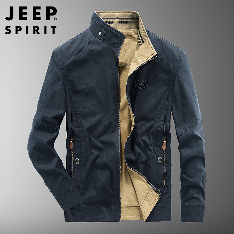 Reversible Jeep Men's Jacket Casual Wear Pure Cotton Spring and Autumn Jacket Men's 2026 New Model Reversible Reversible Jeep Men's Jacket Casual Wear Pure Cotton Spring and Autumn Jacket Men's 2026 New Model Reversible