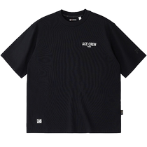 FILA FUSION Fila trendy brand mens knitted short-sleeved shirt 2024 autumn new fashion casual loose T-shirt