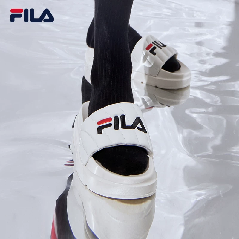 Официальная обувь FILA для женщин, спортивная обувь, летние толстоподошвенные сандалии, обувь для пляжа и рафтинга для женщин, черная-BK молочно-белая, глазурованный травяной синий