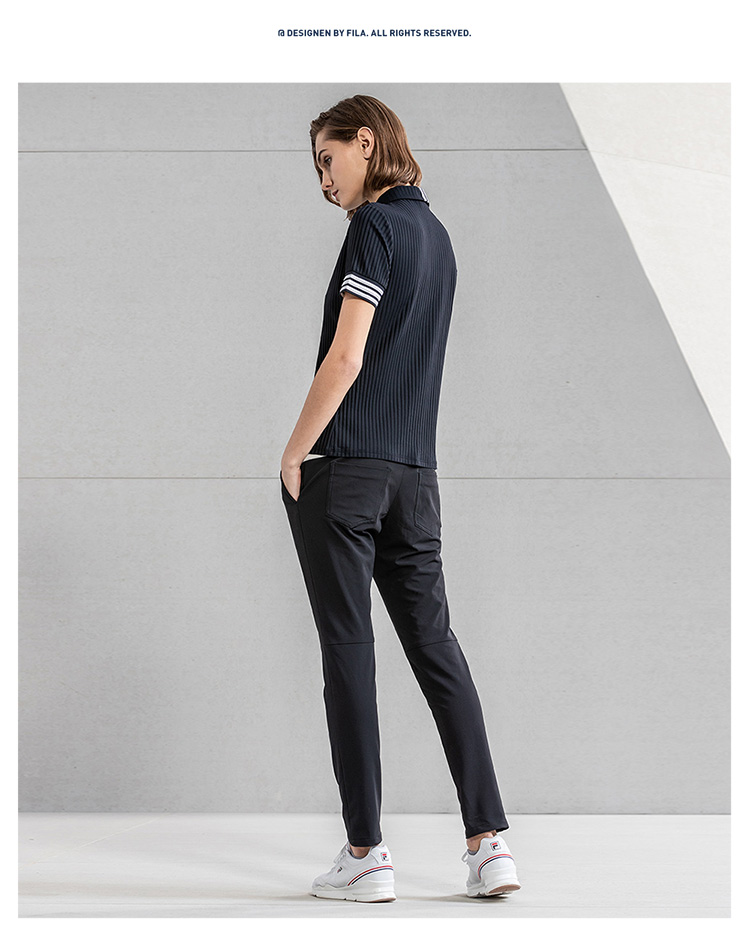 FILA Fila Official Áo sơ mi nữ tay ngắn 2019 mùa xuân mới thể thao thường đan nữ - Áo polo thể thao áo polo man