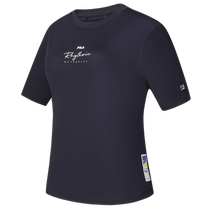 FILA official womens knitted short-sleeved shirt 2024 summer new tennis sports simple loose round neck T-shirt