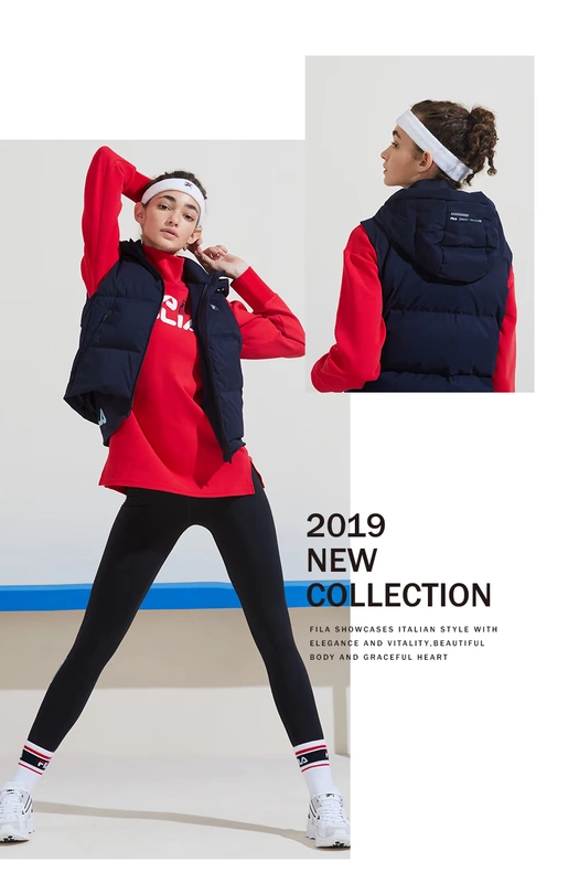 FILA Fila Official Women Down Vest 2019 Winter New Sports Down Vest Down Jacket - Áo thể thao