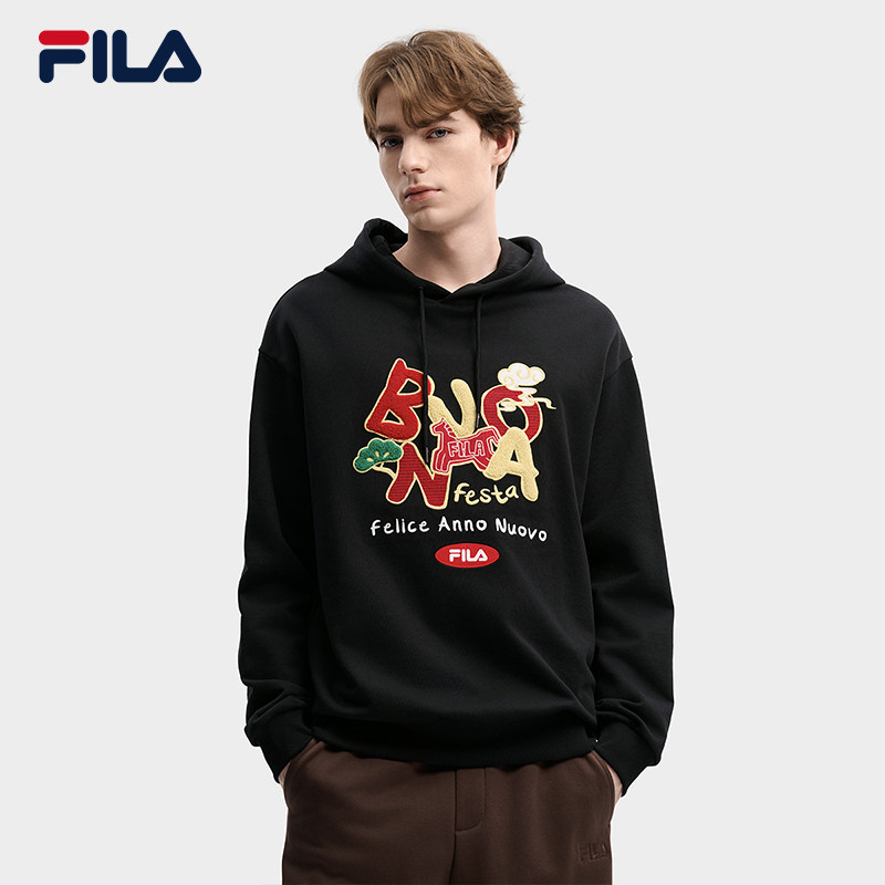 FILA скоро выйдет в продажу Свитер Fila couple с капюшоном 26 весенне-новогодний повседневный свободный хлопковый вязаный топ Изображение 1
