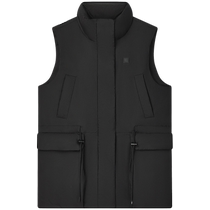 FILA Official Womens Down Vest 2024 Winter New Basic Simple Fitness Sports Stand Collar Jacket