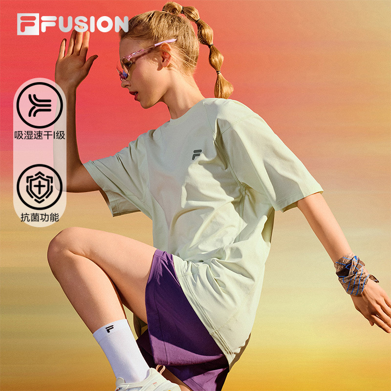 Fila Fusion Trendy Brand Quick-Drying Short-Sleeved Shirt for Men and Women 2026 Summer New Antibacterial Fitness Sports T-Shirt