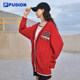 FILAFUSION Fila trendy brand woven jacket women's 2024 spring new fashion casual looseneck V-neck cardigan