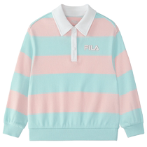 FILA KIDS FILA childrens clothing girls long-sleeved POLO shirt 2024 autumn new childrens comfortable loose top