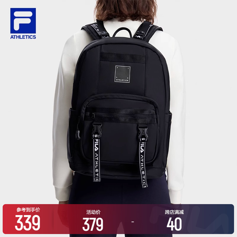 FILA File Official Couple's Backpacks 2023 Winter New Fashion Brief Twin Shoulder Bag bag computer bag-Taobao