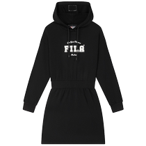 FILA FILA dress 2024 autumn new sports casual hooded loose slimming bottoming sweatshirt dress