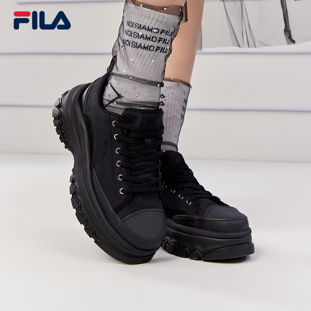 FILA LAVA ເກີບແມ່ຍິງ canvas shoes 2024 summer new heightening casual sneakers white shoes sports shoes