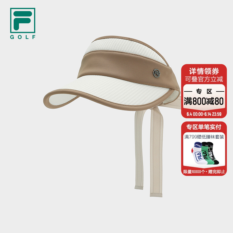 何ムニの同じFILA公式レディース帽子2025夏の新作ゴルフスポーツ中空トップハット